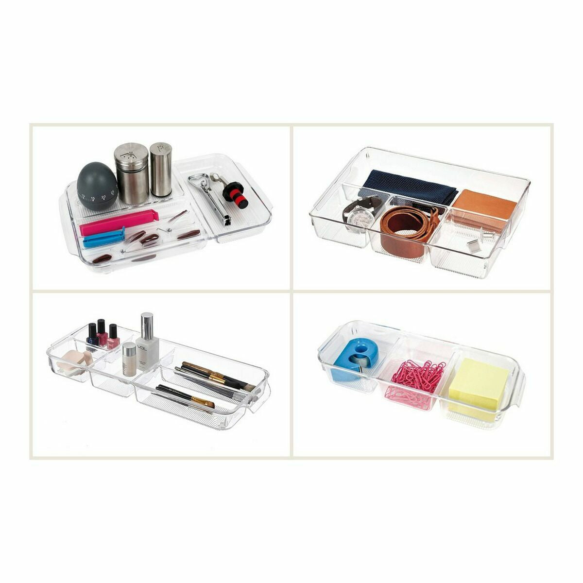 Organizator multifuncțional Confortime Transparent 37,5 x 23,5 x 5, cm (12 Unități) - SAPPHIRO