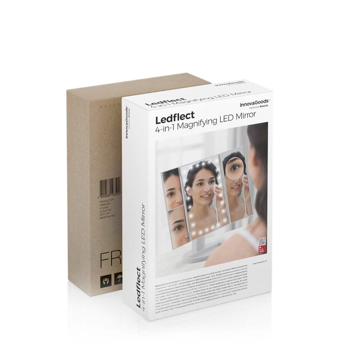 Oglindă cu Efect de Mărire cu LED 4-in-1 Ledflect InnovaGoods - SAPPHIRO