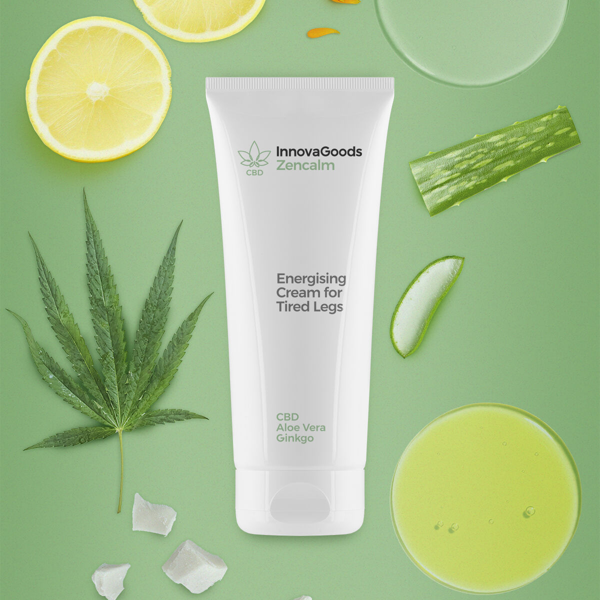 Cremă Energizantă pentru Picioare Obosite CBD Zencalm InnovaGoods 200 ml - SAPPHIRO